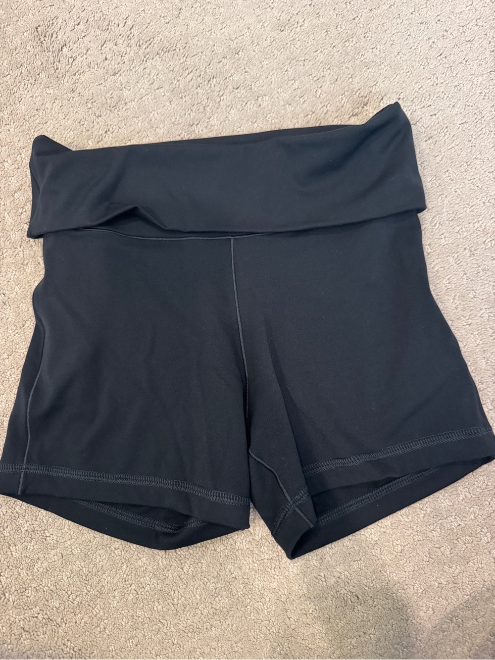 Aeropostale Black Foldover High-Waist Bike Shorts